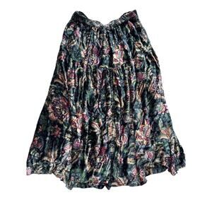 Vintage Handmade Velvet Prairie Skirt 28” Waist Fairycore